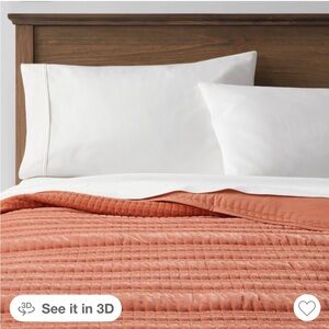 Threshold King Terracotta/Bronze Lofty Velvet Quilt